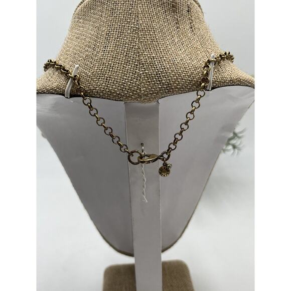 J. Crew White Chunky Bold Icy 3D Flower Rose Gold Tone Statement Necklace 21" - Picture 7 of 13